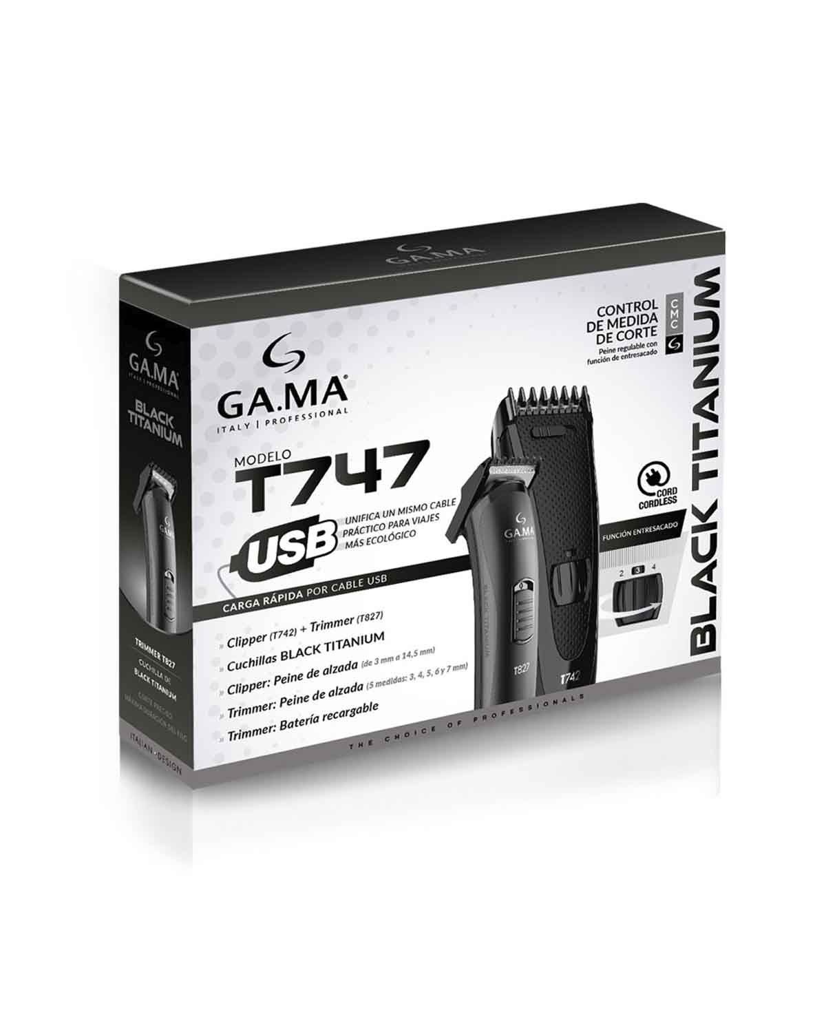 Cortadora de Pelo Gama Pack Clipper Titanium T747